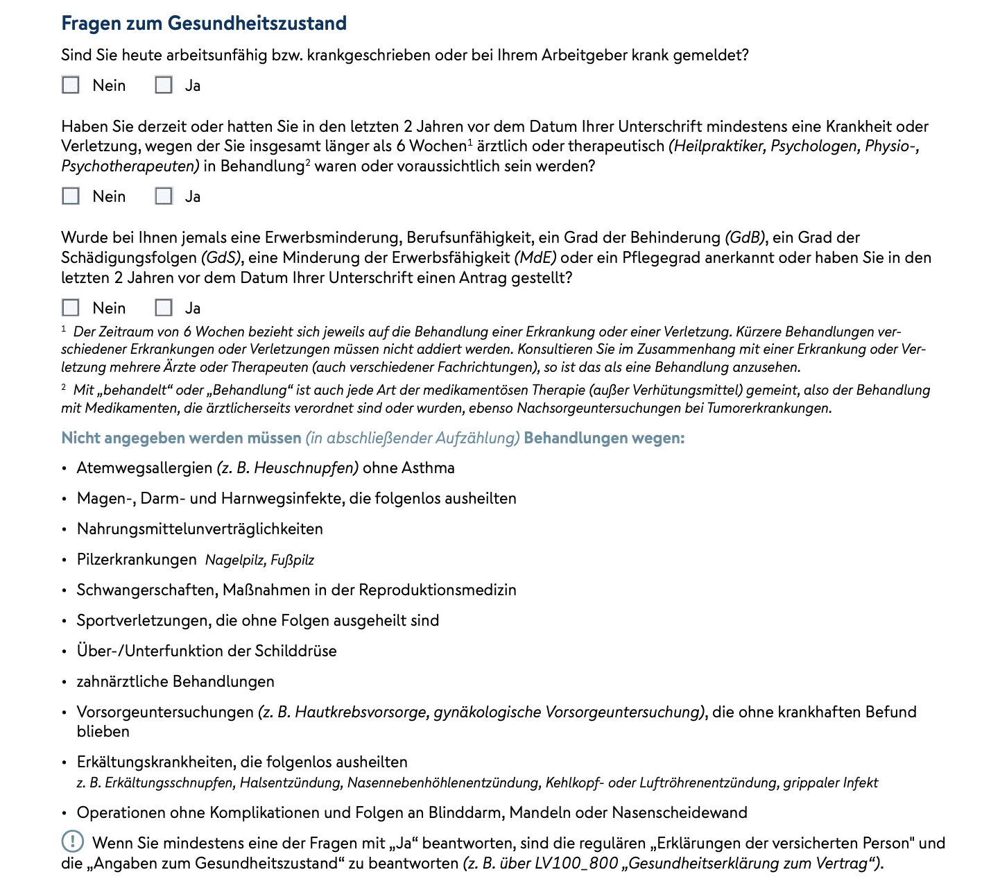 Screenshot Dienstobliegenheitserklärung
